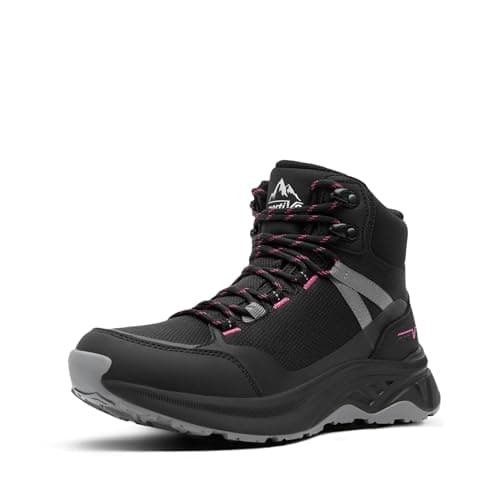 NORTIV 8 Women's Hiking Boots Waterproof Lightweight Outdoor Trekking Comfortable Non-Slip Backpacking Camping Ankle Boot Hollow,Size 5,Black,NWUMHB2501