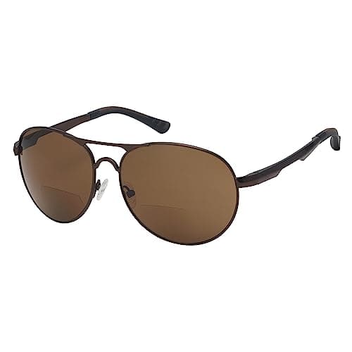 Eyekepper Bifocal Sunglasses Pilot Style Bifocal Sunshine Readers Outdoor Reading Glasses (Brown, 2.50)