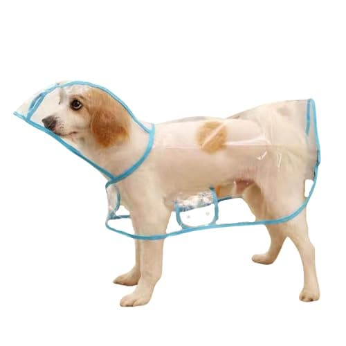 Harikaji Pet Raincoat,Small Dog Waterproof Puppy Raincoat Coat Transparent Pet Dog Rainwear Clothes for Small Dogs Cats (2XL,Blue)