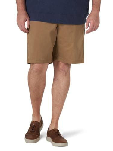 Lee Men's Big & Tall Extreme Motion Flat Front Short, Original Khaki, 46