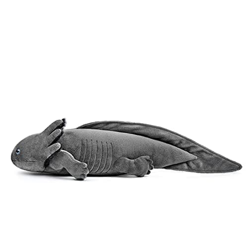 ZHONGXIN MADE Simulation Axolotl Plush Toy - 20" Soft Realistic Gray Axolotl Fish Lizard Creepy Stuffed Animal Cute Gray Reptilian Toy, Unique Plush Gift Collection for Kids