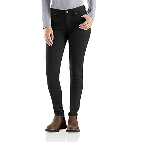 Carhartt Women's Tall Slim Fit Layton Skinny Leg Jean Pants, -onyx, 6 Tall