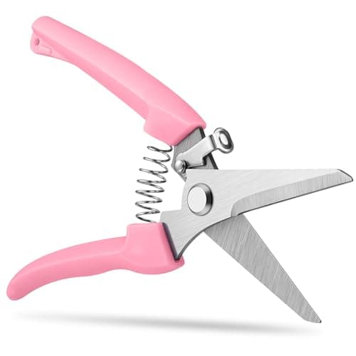 Flower clippers, 7.6 inch Pruning Shears for Beginners, High Strength Steel, Sharp Rust Resistant Floral Scissors with Comfortable Grip Handles, Garden Clippers, Rose Clippers for Gardening -PINK