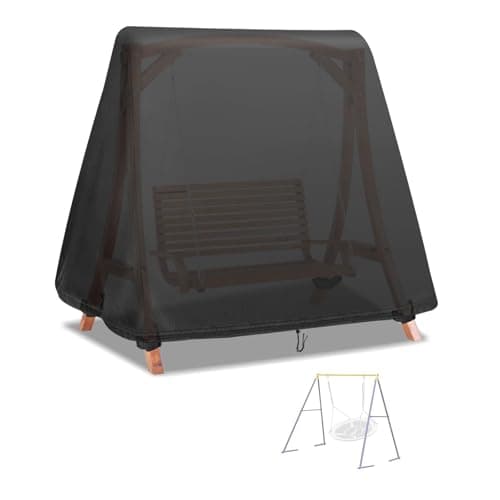 Fizentia Outdoor Swing Cover,Waterproof Chair-Cover for Patio A Frame Swings,Windproof and Sun Protect Porch Swing-Stand Covers with Drawstring and Buckles (84" Lx63 Wx70 H)