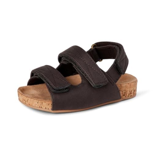Amazon Essentials Boys' Cork Sandals with Adjustable Straps, Brown, 1 Little Kid