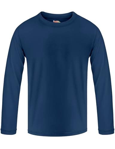 Toddler Rash Guard Swim Shirt UPF 50+ Boys Sun Shirts Long Sleeve Swimwear Quick Dry Fit Fishing Watersport Shirts for Kids Navy 3T