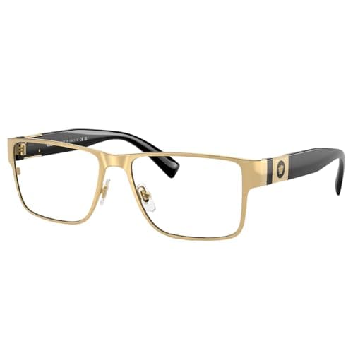 Versace VE 1274 1002 Gold/Black Metal Rectangle Eyeglasses 57mm