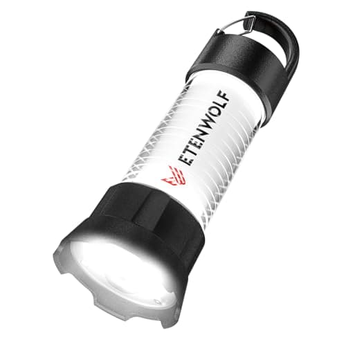 ETENWOLF 2-in-1 Lantern and Flashlight,6 Modes 1000LM Rechargeable Camping Light,5000mAh Super Bright Flashlight with UV,Waterproof Portable Tent Light for Camping,Emergency Light,Power Outage