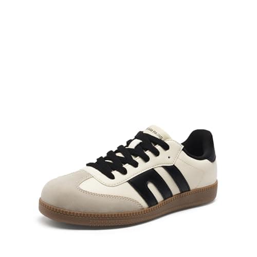 DREAM PAIRS Women's Sneakers Walking Tennis Shoes,Beige/Black,8