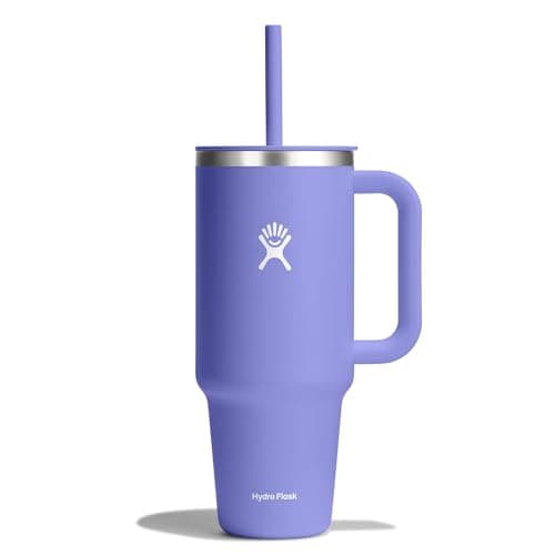 Hydro Flask 40 Oz Travel Tumbler with Handle, Lid and Straw - Insulated Stainless Steel in 40 Oz Lupine