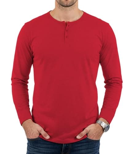 Decrum Red Classic Mens Henley Shirt [40005026] | XXL