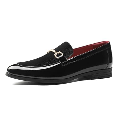HEEZ Men's Slip On Dress Loafers Tuxedo Shoes for Men Formal Dress Shoes