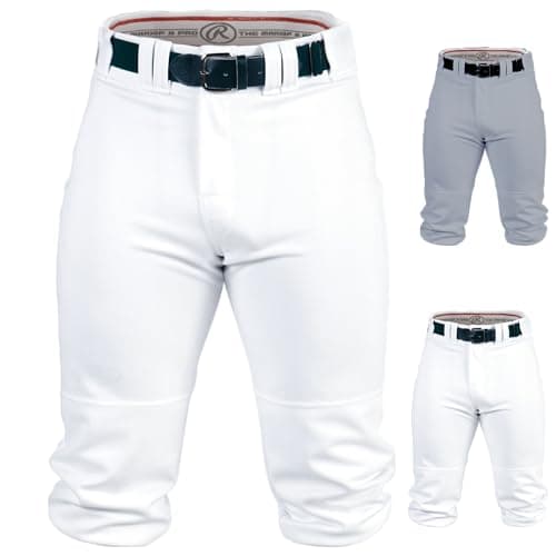 Rawlings mens PRO 150 Series Baseball Pants | Knicker Fit | Adult Sizes | Solid | Multiple Colors White, XX-Large