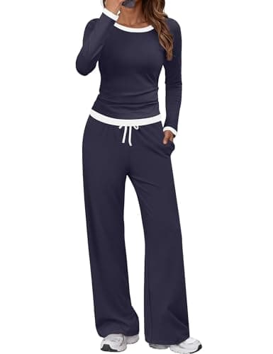SHESHOW Navy Blue Womens 2 Piece Outfits Matching Lounge Sets for Women XL