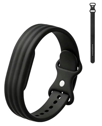Compatible with Google Fitbit Air Silicone Sport Band – Durable Outdoor Armor Strap,Soft Breathable Wristband Replacement Compatible with Fitness,Hiking,Running,Everyday Wear(Black)