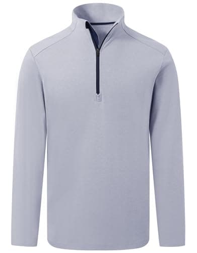 M MAELREG Golf Quarter Zip Pullover Men Lightweight Quick Dry Mock Neck Midlayer Casual Athletic 1/4 Zip Pullover Navy