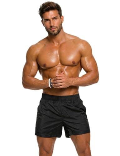Men's Running Shorts Athletic Shorts Mesh Backside Color Black Size 2XL