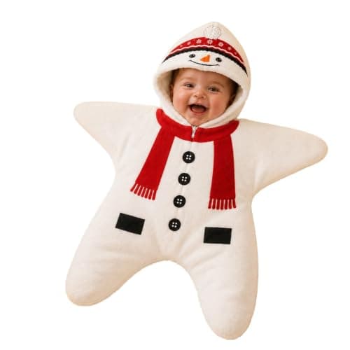 3-6 month girl clothes Christmas Newborn Romper Fleece Starfish Onesie