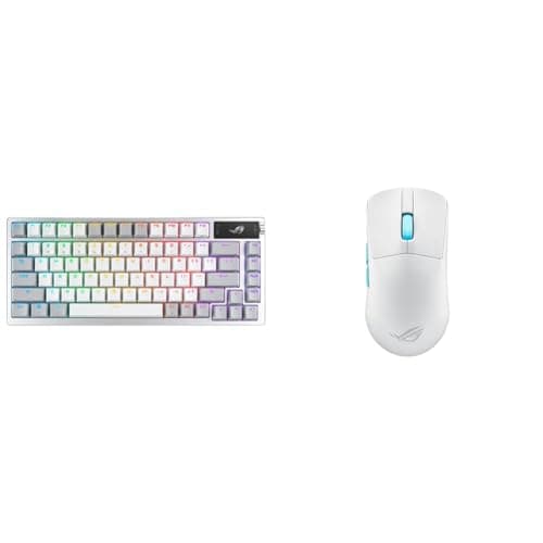 ASUS ROG Azoth 75 Wireless DIY Custom Gaming Keyboard with OLED Display & ROG Harpe 54g Ultra-Lightweight 36,000 DPI Wireless Gaming Mouse Bundle