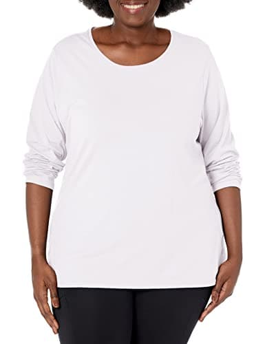 Just My Size Women's Plus-Size Long Sleeve Tee, White, 5X