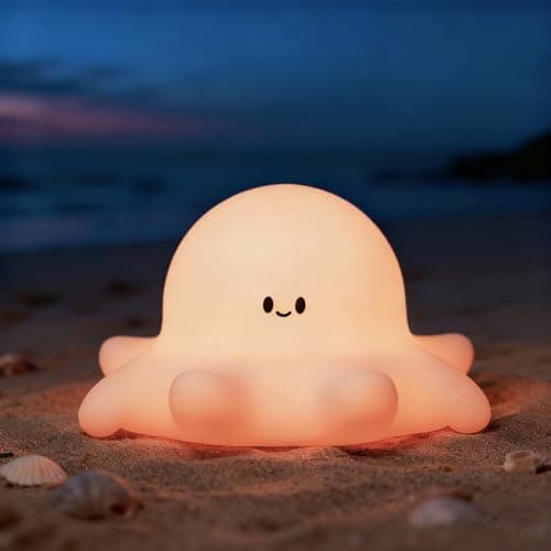 Octopus Night Light for Kids, Silicone Ocean Lamp, Under The Sea Room Decor