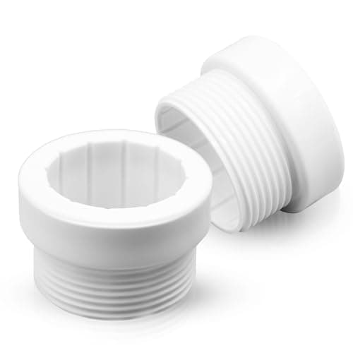 2Pcs Pool Umbrella Stabilizer Sleeve, Umbrella Hole Ring Pool Umbrella Adapter, Threaded Umbrella Cone Wedge Fits for 1 3/4" Aquastar Pool Umbrella Inserts, Umbrella Stand Parts Outdoor (White)