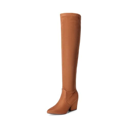 DREAM PAIRS Women's Over the Knee High Boots,Brown,9.5
