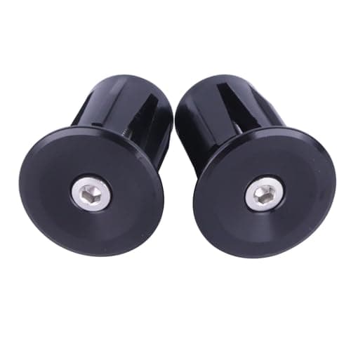 YANRUHFL 2 Pcs Bar End Plugs Aluminum Bar Ends Handlebar End Plugs Handlebar Caps for Road Bike Mountain Bike MTB (Black)