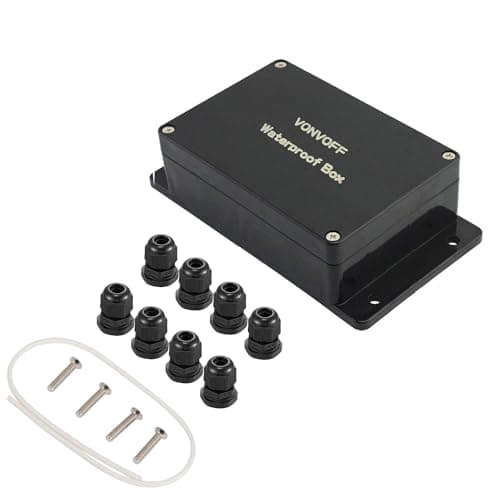 VONVOFF DIY Electrical Box,Universal Junction Box,Dustproof Waterproof IP67 ABS Plastic Box,Enclosure with Fixed Hole and 4pcs x M16 Cable Gland,9.0x5.9x3.4 inch (230 * 150 * 87mm)