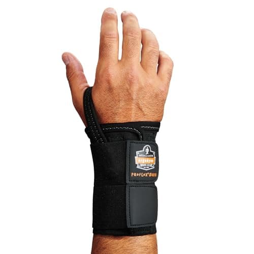 Ergodyne ProFlex 4010 Double-Strap Left Wrist Support, Black, Medium