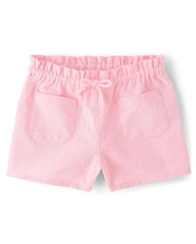 Gymboree,Girls,and Toddler Tie Front Linen Shorts,Simple Pink,4T