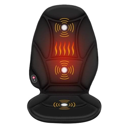 COMFIER Vibration Back Massager with Heat, Heated Massage Chair Pad, Massage Seat Cushion, Chair Massager pad, seat Warmer 5 Vibrating Modes & 2 Heat Levels, Ideal Gifts for Men Women