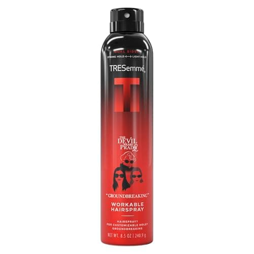 TRESemmé Groundbreaking Workable Hairspray, A-List Collection The Devil Wears P A-LIST Collection for Brushable + Customizable Hold, Developed Safe for All Hair Types, 8.5 Oz