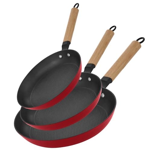 YUTANN Nonstick Frying Pan Set, 8" 10" 12" Ceramic Frying Pans, Pre-seasoned Cast Iron Pan Cookware Set with Removable Handle, Dishwasher Safe, Free of PFAS & PFOA, Compatible with All Stovetops