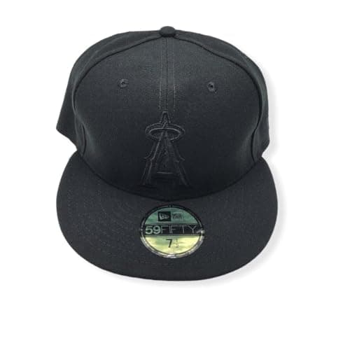 New Era 59Fifty Hat MLB Basic Anaheim Angels Black Fitted Baseball Cap (7 1/8)