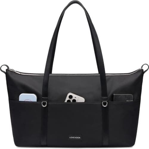 LOVEVOOK Work Tote Bag for Women, 15.6 Inch Laptop Shoulder Bag with Large Cup Holder, Professional Computer Tote Briefcase for Teacher Nurse Office Gym Travel Weekender