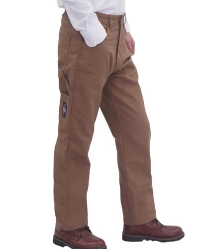 BOCOMAL FR Pants for Men Double Front Duck(Canvas) Flame Resistant Carpenter Brown Pre-Washed Fire Retardant Dungaree