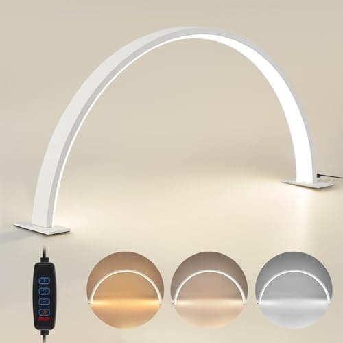 DIVEKID Nail Lamp for Desk, 18.5in Diameter Half Moon Lamp with 3 Color Modes & 10-Level Adjustable Brightness, Desk Lamp for Nail Tech, Lash Extensions, Facial Spa, Manicure(8.66” Hx 18.5” W)