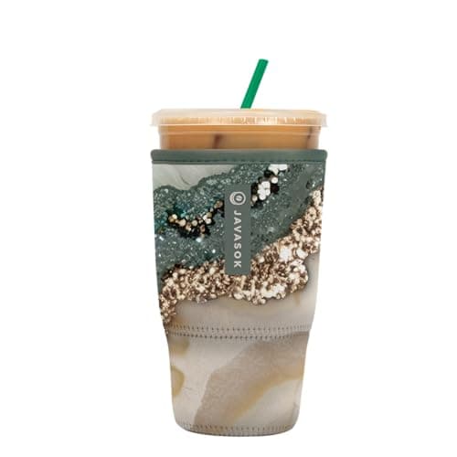 Sok It JavaSok Iced Coffee & Cold Soda Insulated Neoprene Cup Sleeve (Crystal Crush, Large: 30-32oz)