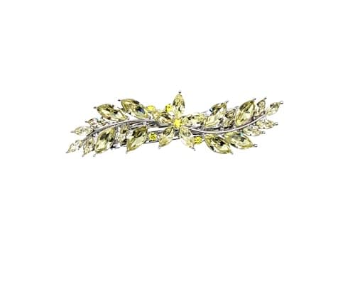 Faship Citrine Yellow Small Floral Hair Barrette Clip