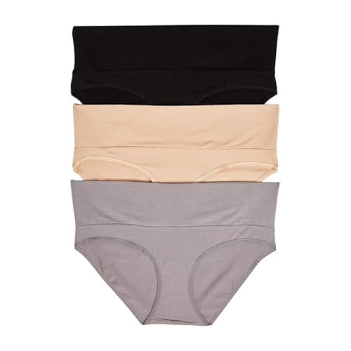 Motherhood Maternity Women's 3 Pack Maternity Panties – Foldover and Bikini Style Underwear for Pregnancy