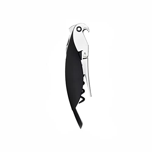 Alessi AAM32 B Parrot - Sommelier Design Corkscrew, Cast Aluminum and PC, Black