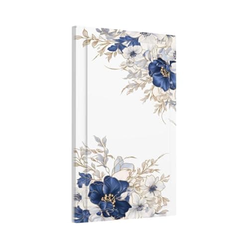 Lolreai Light Switch Cover Vintage Blue White Flowers Penoy Floral Wall Plate Cover 1 Gang Blank No Device Decorative Outlet Covers Electrical Switchplate for Bathroom Bedroom Decor
