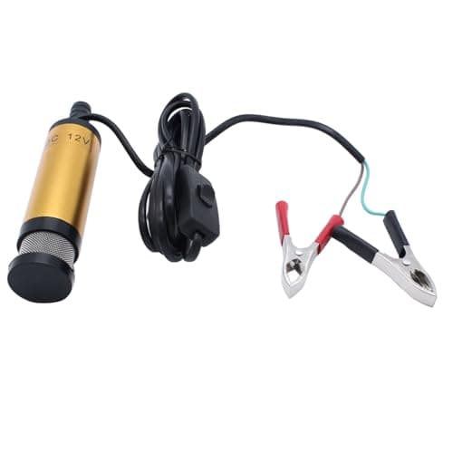 1 Set SHLPDFM Car Electric Fuel Pumps Aluminum Alloy Golden DC 12V 38mm Electric Submersible Water Diesel Oil Diesel Fuel Pump