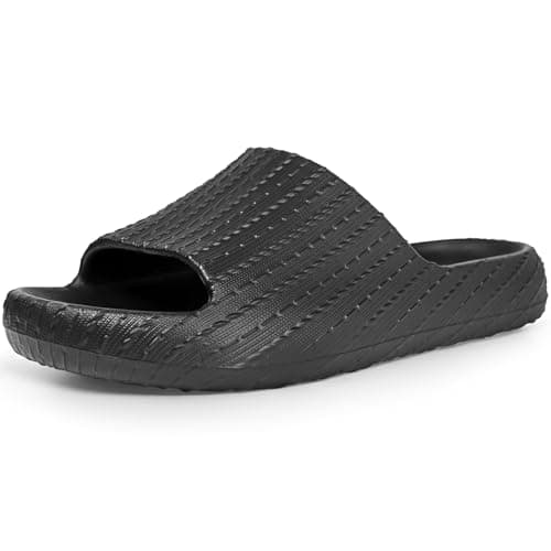 Kattmas Slides for Women and Men | Bathroom Shower Shoes Non Slip House Slippers | Cushioned Thick Sole Slides | Quick Drying Beach Sandals