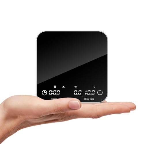 Digital Coffee Scale for Espresso and Pour Over, 0.1g High Precision, 3 Brewing Modes, 3 LED Displays for Time Weight and Ratio, Coffee Scale with Timer, 0.3–2099g, USB-C Rechargeable