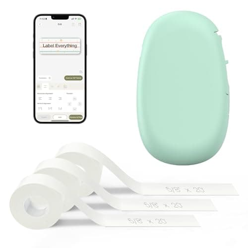 SUPVAN E10 Bluetooth Label Maker Machine with 3 Tapes, Green Bundle