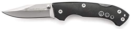 Smith & Wesson 24/7 CK109 7.4in High Carbon S.S. Folding Knife with 3in Clip Point Blade and Aluminum Handle for Outdoor, Tactical, Survival and EDC