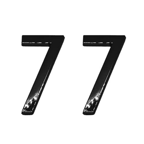 Diggoo 2 Pack Mailbox Numbers 7, 2.76 Inch High, Door Address Numbers Stickers for Apartment, House, Room, Office, Cars, Trucks, Black Plating Process Number Sign
