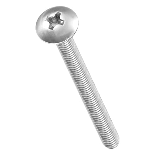METALLIXITY Machine Screws Phillips Head(M4-0.7x40) 50Pcs, 304 Stainless Steel Round Head Phillips Drive Furniture Bolts - for Woodworking & Furniture Assembly, Silver